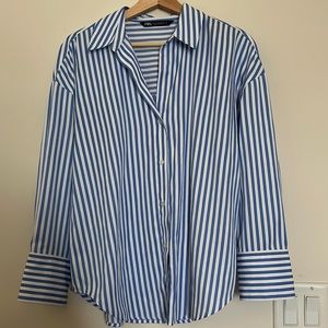 Zara oversized striped button down